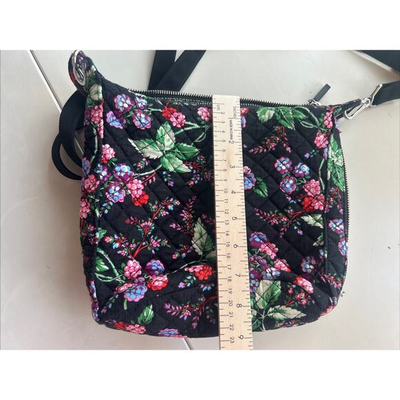 Vera Bradley Purse Crossbody Hipster Winter Berry Adjustable Pocket Black Purple - Picture 13 of 13